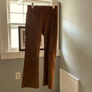 Tractor girls brown faux suede flare pant